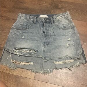One Teaspoon Vanguard Denim Mini Skirt Pacifica